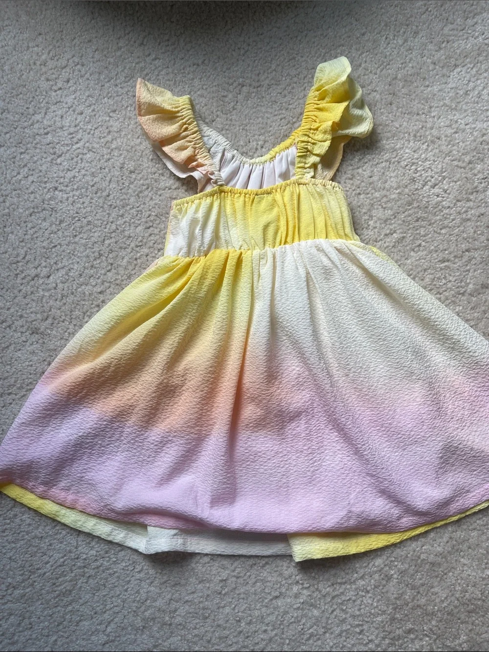 Old Navy Pastel Ombre Ruffle Dress - Yellow & Pink